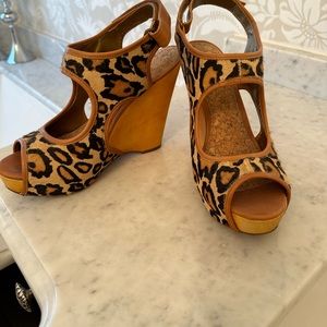 Sam Edelman animal print platform heels